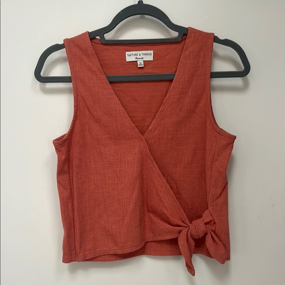 Madewell Orange Tie Front Sleeveless